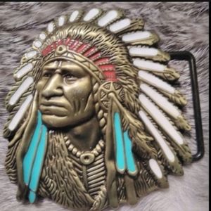 New beautiful Native American Indian Chief Belt buckle.  Others like this avail.
